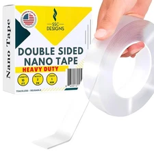 Double Sided Mounting Tape Heavy Duty Nano Two Adhesive Strip Clear 