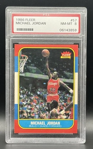 1986 Fleer Michael Jordan Rookie #57 PSA 8