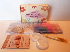 Adorable Clay Bead Bracelet Kit~Beads, Scissors & Elastic Cord~Brand New