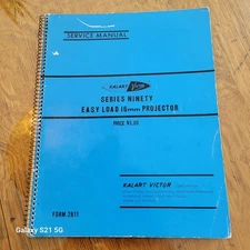 VINTAGE KALART / VICTOR SERIES 90 , 16mm FILM PROJECTOR SERVICE & PARTS MANUAL