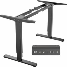 VIVO Black Electric Standing Height Adjustable Desk Frame, Dual Motor Ergonomic