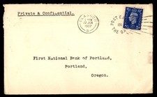 Mayfairstamps Great Britain 1937 Glasgow to Portland OR Private Cover aaw_17673