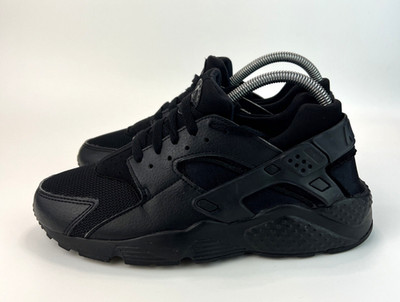 Nike Air Huarache GS Run Damen Sneaker Triple Black Turnschuhe Größe UK 6