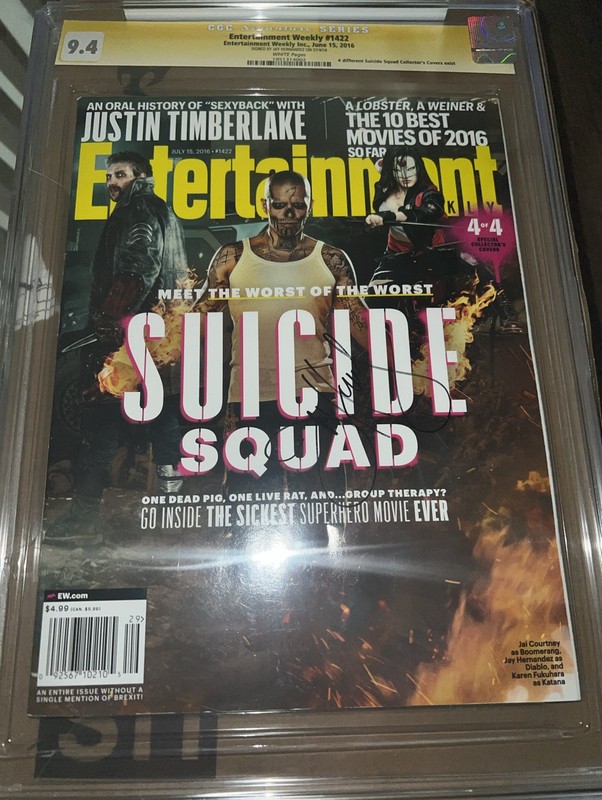 Entertainment Weekly 1422 CGC 9.4 SS Signed Jay Hernandez Suicide Squad DC