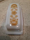 Vtg 1970s Pyrex Butter Dish with Lid Butterfly Gold 17-B EXCELLENT CONDITION