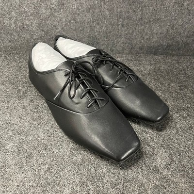 KENNETH COLE Justice Box Toe Lace Up Flat Women's Size 10 Black