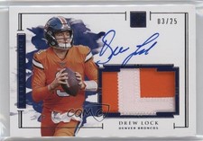 2020 Panini Impeccable Extravagance Autos 3/25 Drew Lock #EPA-DL Patch Auto 10qe