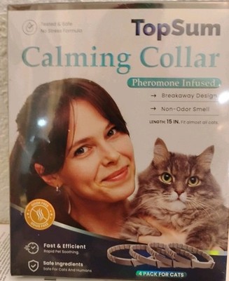 TopSum Calming Collar for Cats: Adjustable and Waterproof, Suppor