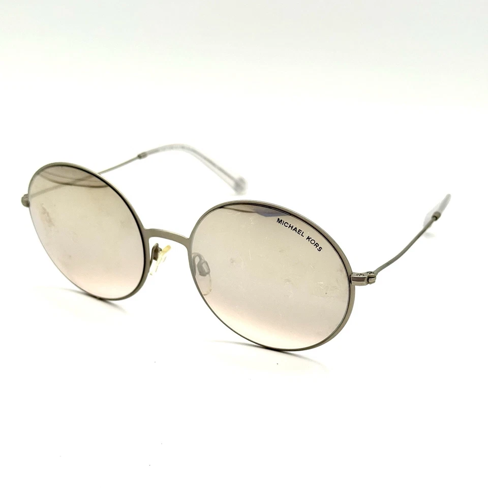 Gafas de sol redondas de diseñador Michael Kors MK-5017 Kendell II marco de metal plateado   Foto 3 de 4