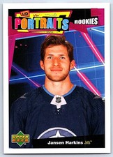 2020-21 Upper Deck UD Portraits Jansen Harkins Rookie Winnipeg Jets #P-81