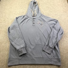 Tennessee Titans Hoodie Mens 2XL Gray NFL Football Henley Sweatshirt