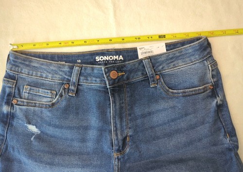 Jeans donna Sonoma nuovi con etichette taglia 10 blu denim crop gamba dritta vita alta prezzo al dettaglio consigliato - $ 44 - Foto 11 di 16