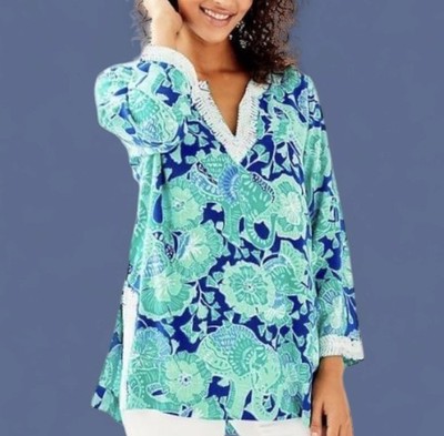 Lilly Pulitzer $178 Renato Sequin Tunic Mint To Be Bright Agate Green Size S