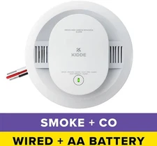 Kidde Smoke & Carbon Monoxide Detector Hardwired with AA Battery Backup