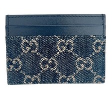 Portacarte Gucci GG Supreme denim blu
