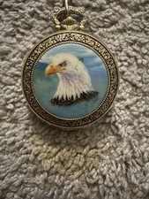 Colibri Goldtone Eagle Pocket Watch with Chain