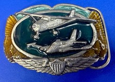Military Aircraft Airplane Aviation Commemorative Vtg. 1983 Siskiyou Belt Buckle