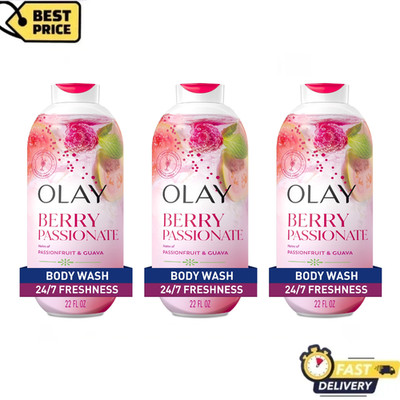 3 Pack Olay Berry Passionate Body Wash Vitamin B3 Antioxidant Shower Gel, 22oz
