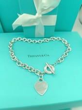 Tiffany & Co Sterling Silver Heart Tag Toggle Necklace 16" UK Hallmarked Genuine