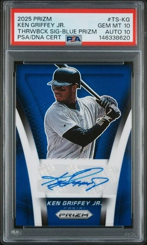 2025 Panini Prizm Ken Griffey Jr Throwback Auto Mojo /49 PSA 10💎  Bold Auto🔥