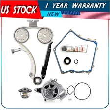 ✔Timing Chain Cover Gasket kit Water Pump + Thermostat For Chevrolet Pontiac