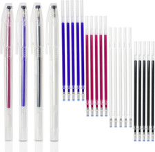 20 Pcs Heat Erasable Pens for Fabric 4 Colors Heat Erasable Fabric Marking Pens
