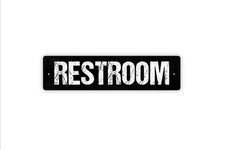 Metal Restroom Sign for Men and Women, Rustic Style