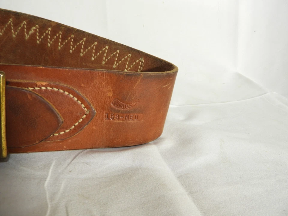 Hunter Leather Gun Belt & Holster Set 158-Med Belt & 1100 26 Holster Western - Image 3 of 4