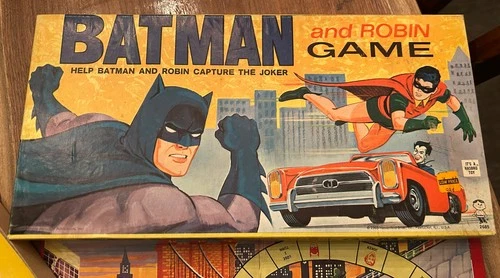 Vintage The BATMAN & ROBIN Board Game 1965 Hasbro, nice shape missing 2 pawns