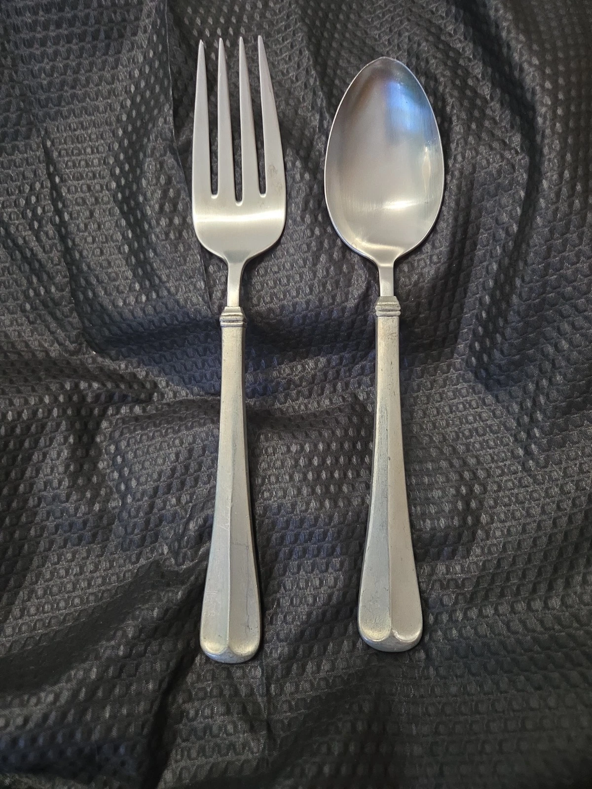Vintage International Silver Solid Pewter And Stainless Serving Fork Serving...