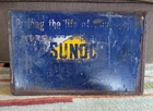 VINTAGE SUNOCO MOTOR OIL PROLONG THE LIFE OF YOUR ENGINE METAL SIGN gas station