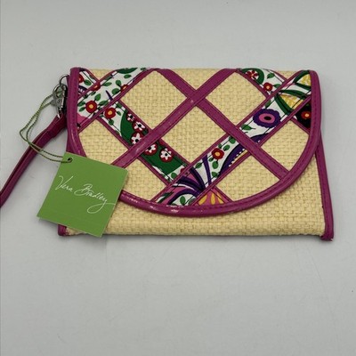 NWT Vera Bradley Viva La Vera Envelope Wristlet Textile Weave Clutch Purse