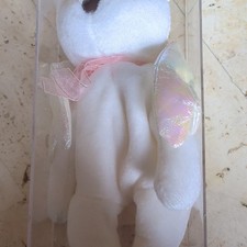 Ty Beanie Baby Halo Angel Bear 1998   Retired, MWMT, Acrylic Display Case
