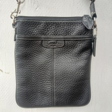 Coach Black Pebbled Crossbody Bag Zip Top Silver Hardware Detachable Strap