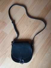 Ann Kurz Spain kleine Echt Leder Handtasche Schwarz verstellbarer Schulterriemen