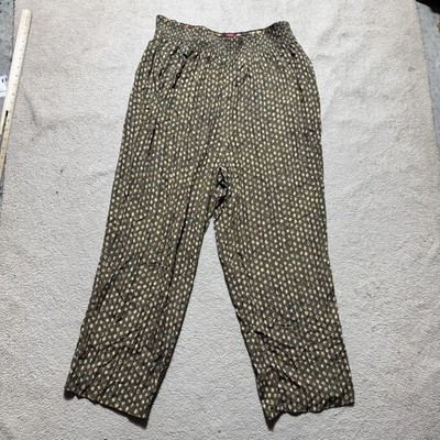 Carole Little Pants Womens 12 Stretch Waist Vintage USA High Waist Rayon 32x26.5