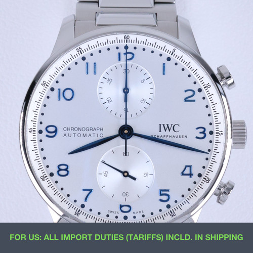 IWC Portugieser Chronograph IW371617 41mm Silver Dial Full Set box papers