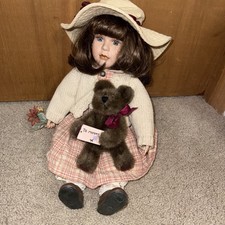 Boyds Bear Doll Madison with Hat, Bear and Bouquet.