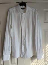 Dolce & Gabbana Martini White Striped Dress Shirt Sz 17/43 READ