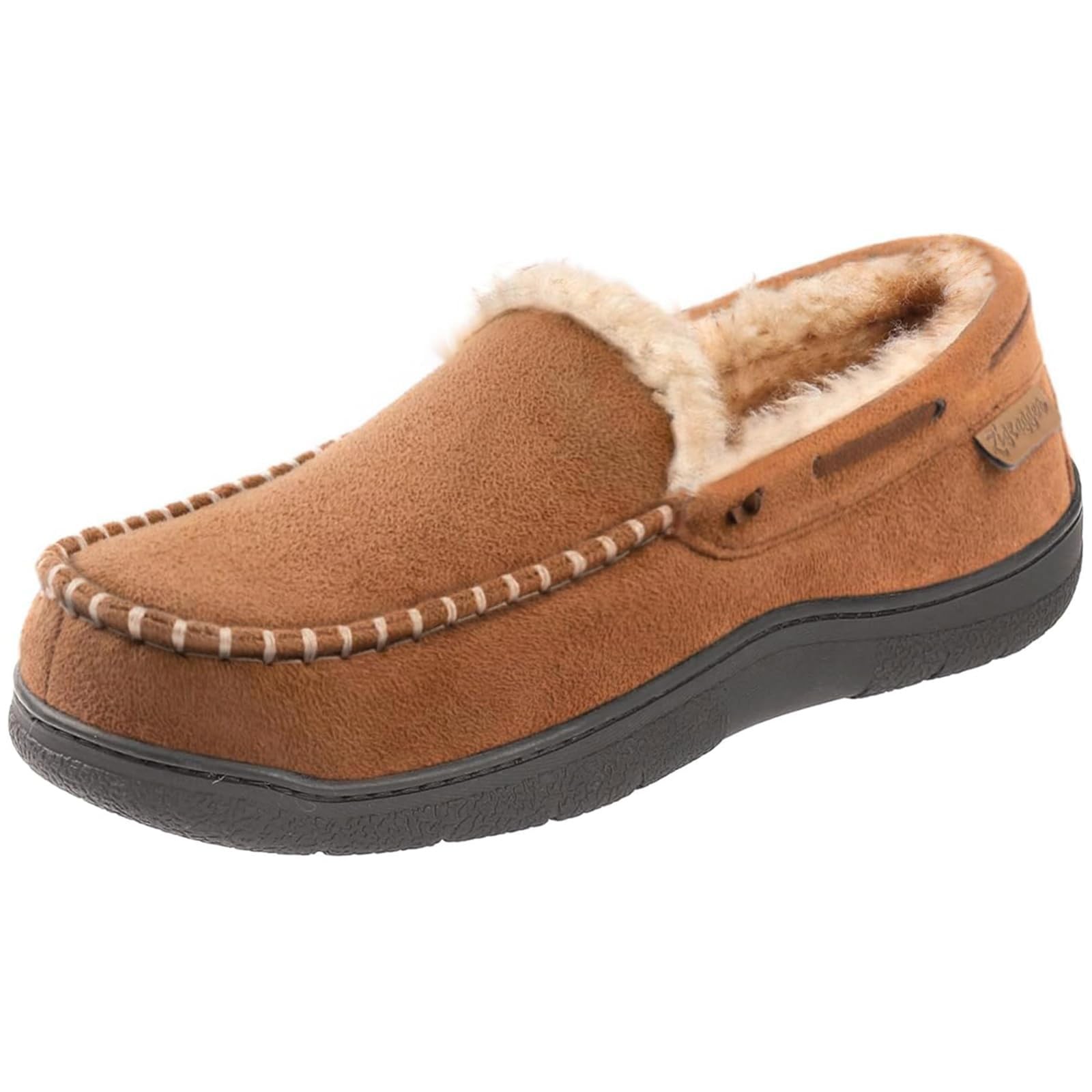 Zigzagger Men's Moccasin Slippers Memory Foam House Shoes, Indoor and Outdoor.
