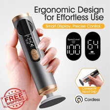 Electric Callus Remover Rechargeable Pedicure Tool 40 Sandpaper Discs Cracked...