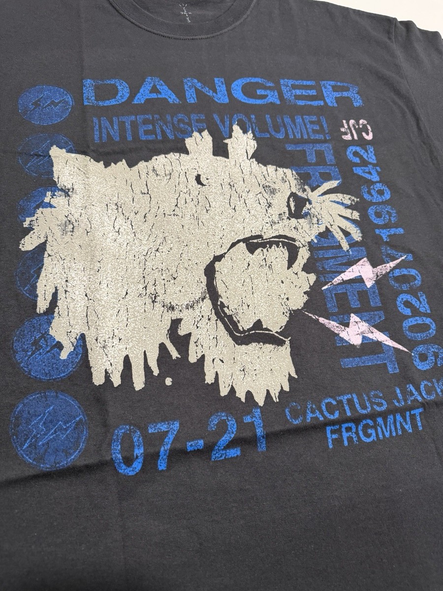 Travis Scott Cactus Jack For Fragment “Danger” Shirt Size XXL NWT