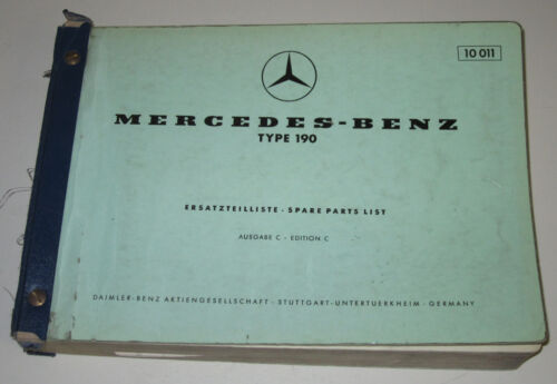 Katalog części zamiennych Mercedes Typ 190 Ponton W 121 ET Katalog Stoisko 07/1959! - Zdjęcie 1 z 1