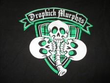 DROPKICK MURPHYS 3-Leaf SKELETONS Concert Tour (MED) T-Shirt