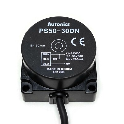 Autonics Sensor Ps50 Autonics PS50-30DN DC 3 Wire Proximity Sensor. 12-24 Volts DC. Made in ...