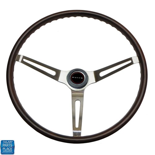 196768 Skylark Walnut Wood Steering Wheel Kit 3 Spoke Brushed W/ Buick
