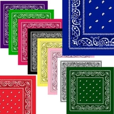 Lot Of 12 Wholesale Paisley Print Bandana 100% Cotton Head Warp Scarf Face Mask