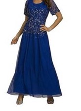 Mother of Bride Groom Bridesmaid Women's Wedding formal gown sheer dress plus16W