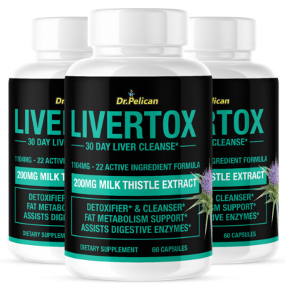 Livertox- Liver Support- 3 Bottles- 180 Capsules