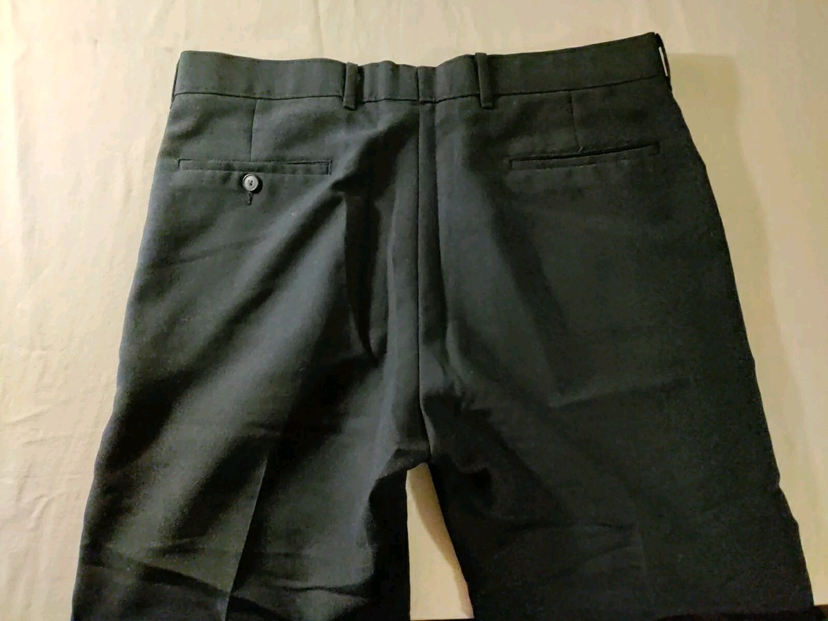 70's Levi's Action Slacks Navy Polyester Straight Dress Pant 35x30